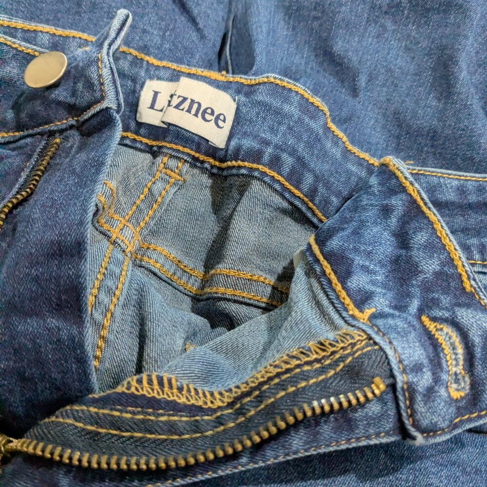 LICTZNEE Women’s Skinny Stretch High Rise Jeans, Dark Blue, Plus Size 16 - Picture 8 of 10